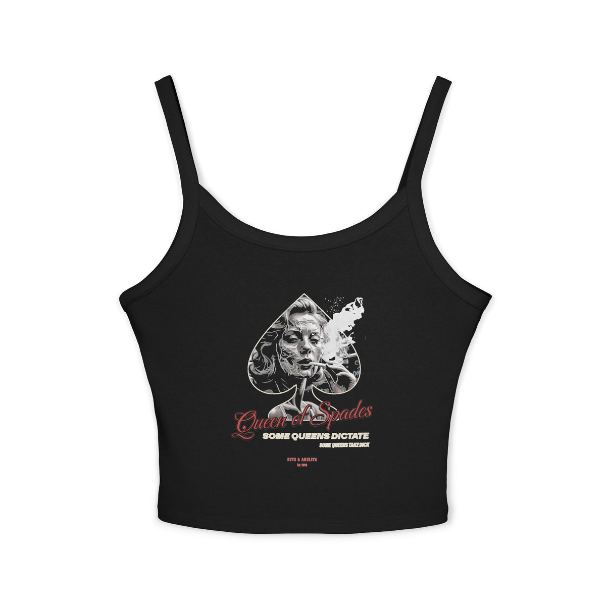 Queen of Spades "Some Queens Dictate" Women's Fitted Spaghetti Strap Tank