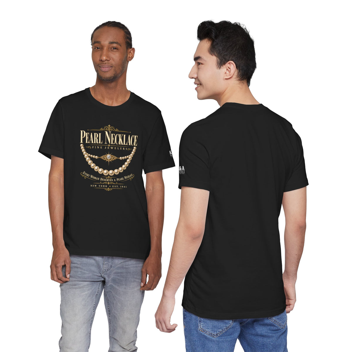 Pearl Necklace Fine Jewelers Vintage Graphic T-Shirt