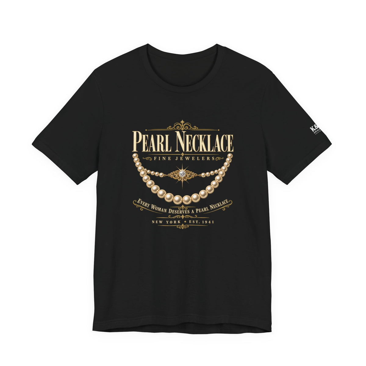 Pearl Necklace Fine Jewelers Vintage Graphic T-Shirt