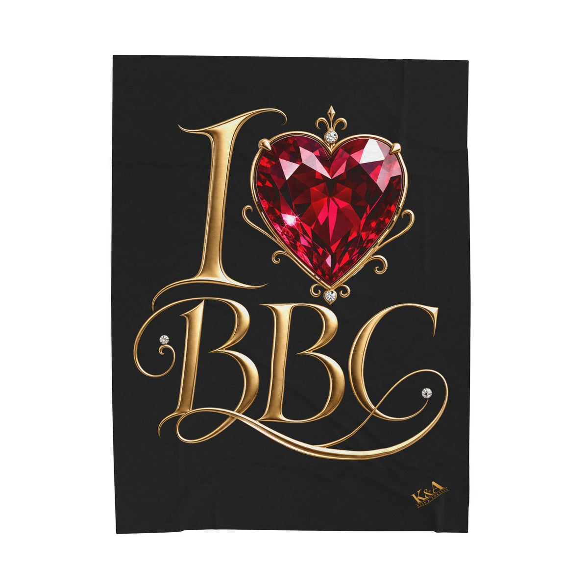 I Love BBC Plush Velveteen Blanket | Luxury Lifestyle Throw