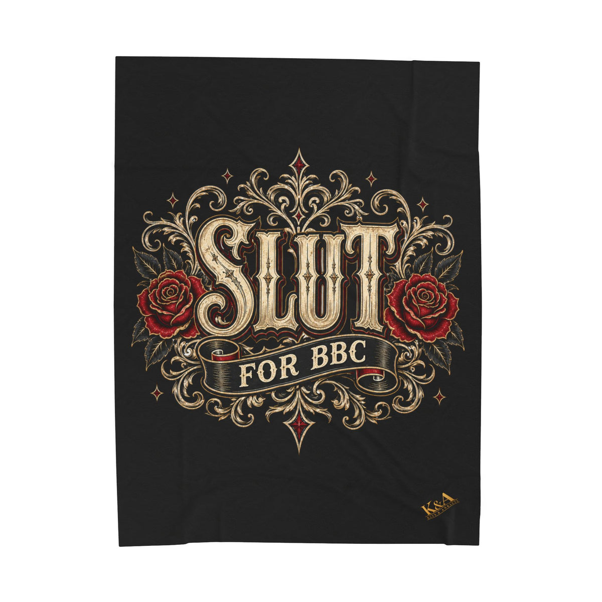 Slut for BBC Plush Velveteen Blanket – 60" × 80" Lifestyle Throw
