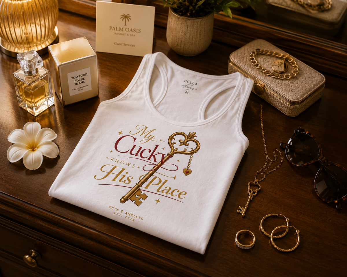 My Cucky Knows His Place | Women's Flowy Racerback Tank
