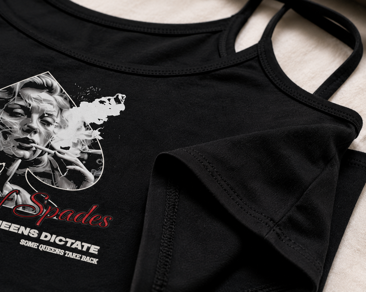Queen of Spades "Some Queens Dictate" Women's Fitted Spaghetti Strap Tank