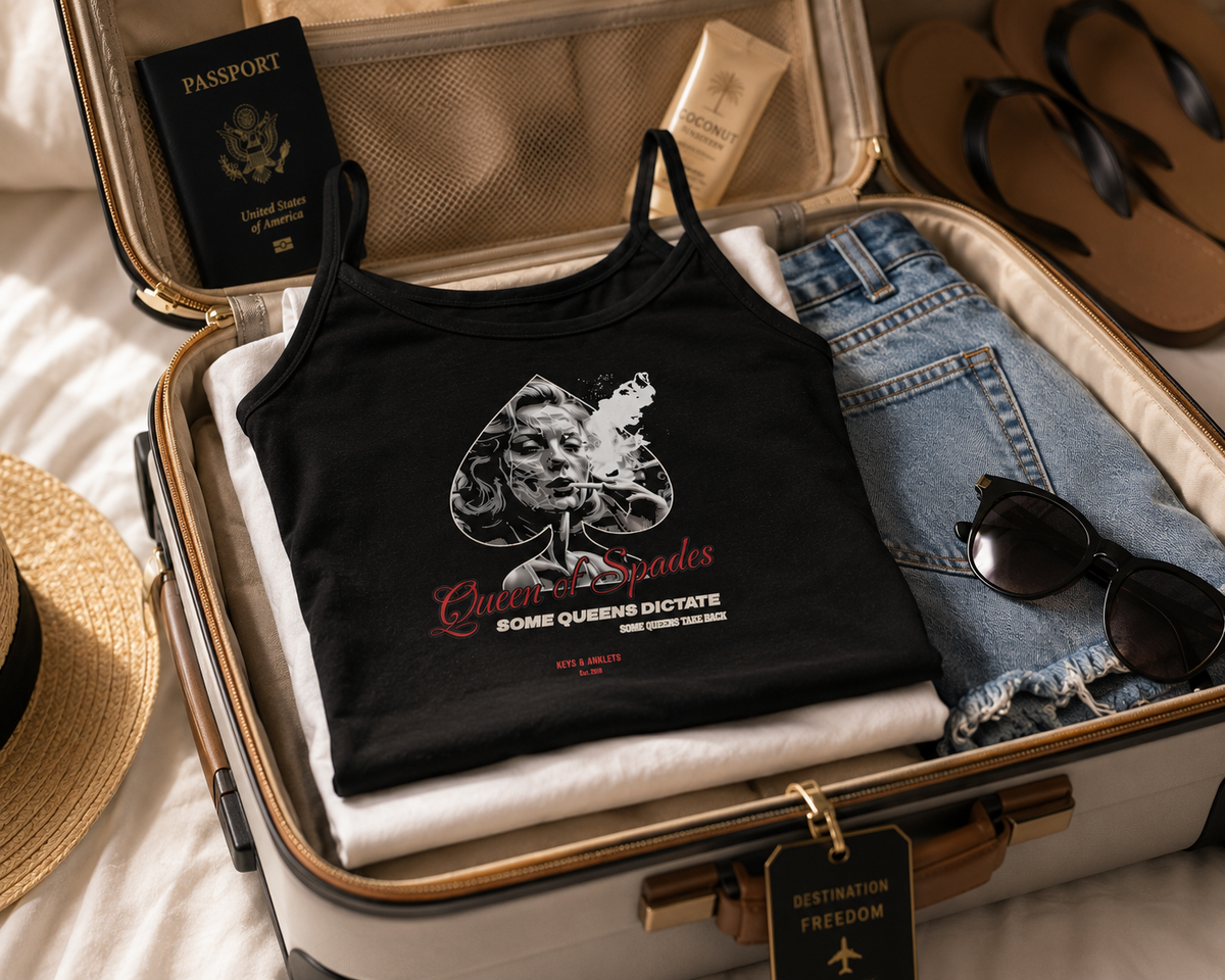 Queen of Spades "Some Queens Dictate" Women's Fitted Spaghetti Strap Tank