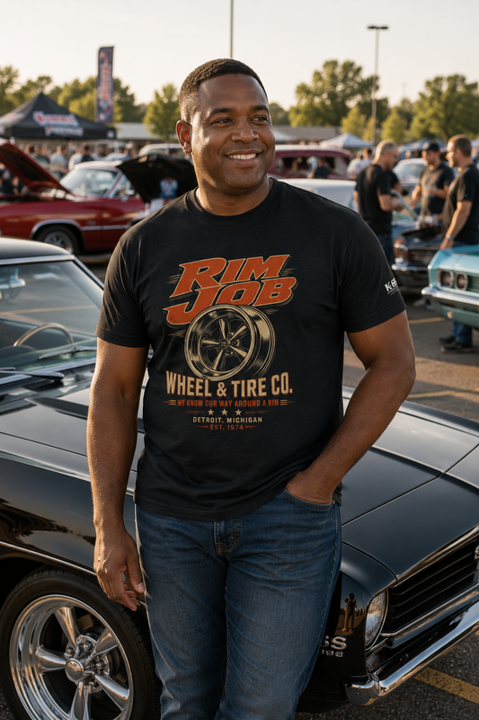 Rim Job Wheel & Tire Co. Vintage Graphic T-Shirt
