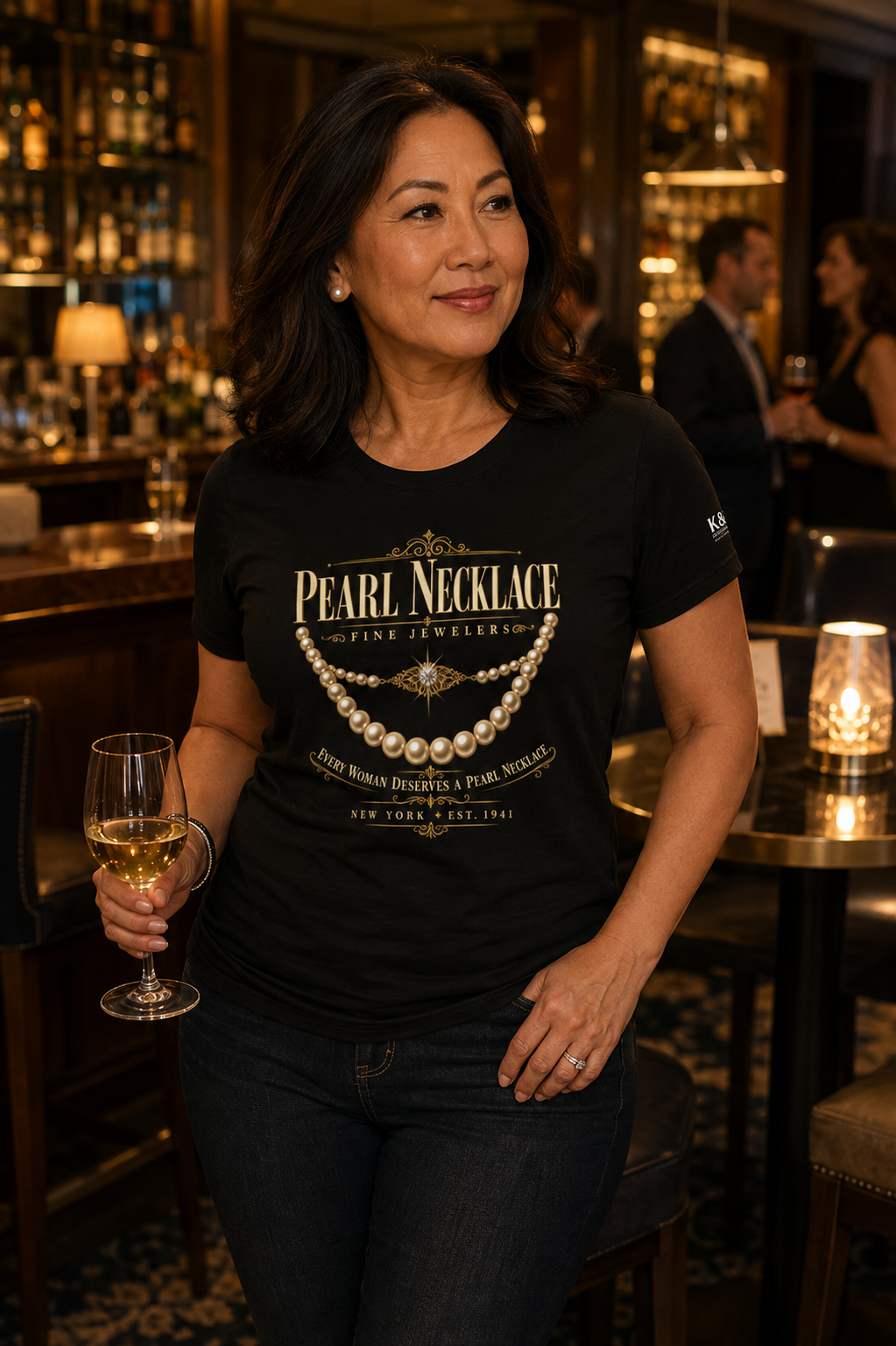 Pearl Necklace Fine Jewelers Vintage Graphic T-Shirt