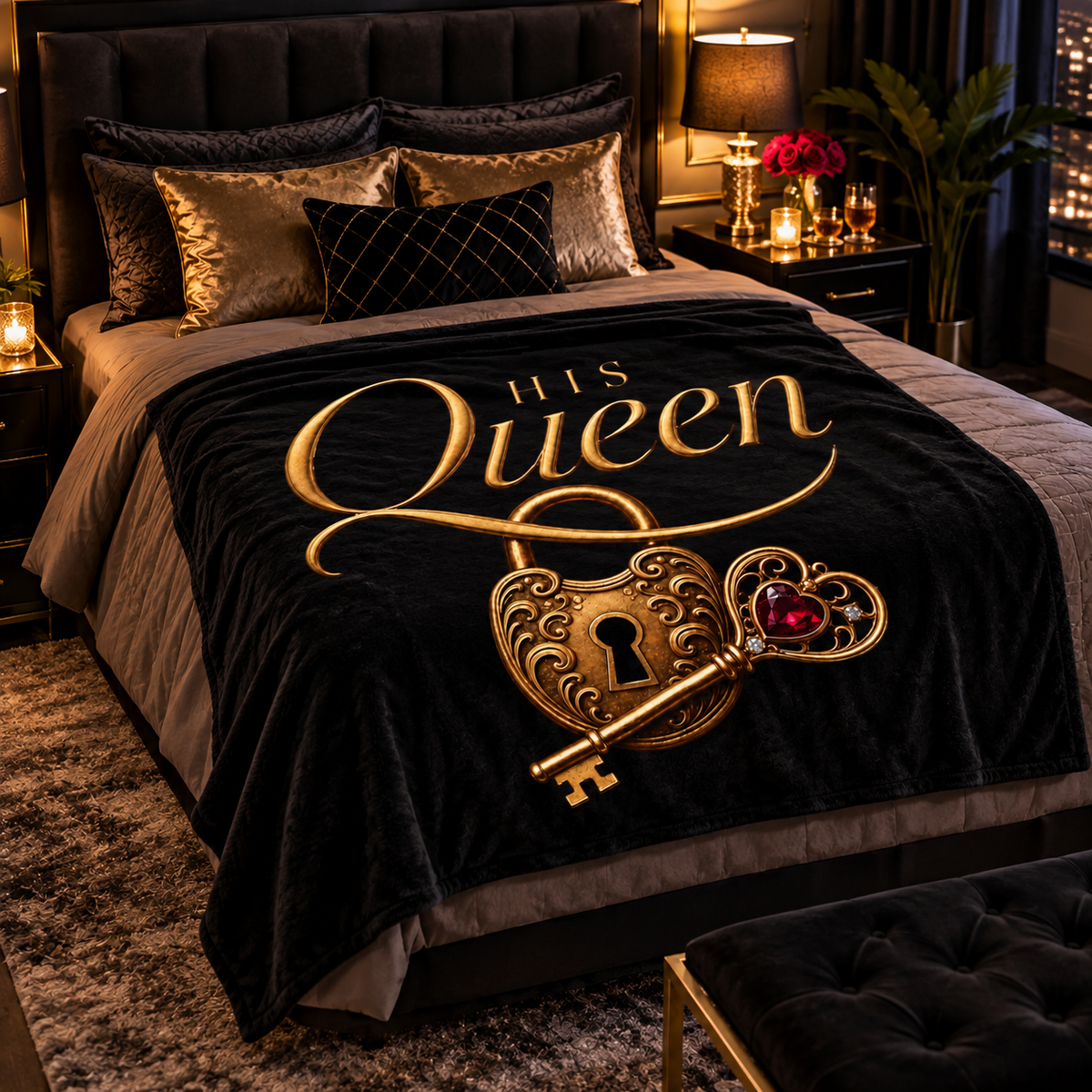 His Queen Plush Velveteen Blanket | BBC Lovers Lifestyle Home Décor