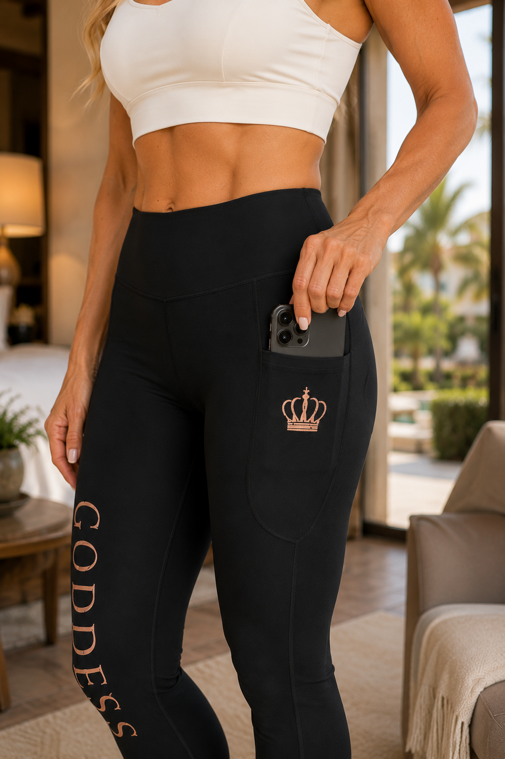 Goddess Leggings with pockets - Black
